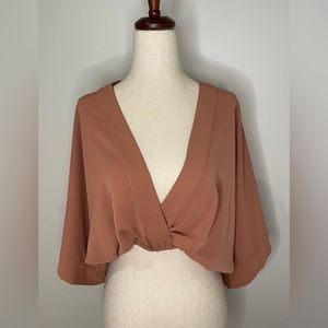 Favlux Fashion Salmon Blouse Crop Top